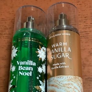 2 Bath & Body Works Vanilla Fine Fragrance Mists NEW Bean Noel & Warm Sugar